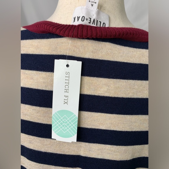 3/$30 Olive & Oak Maryanne Striped Pullover Sweater NWT Size X Large - Picture 4 of 13